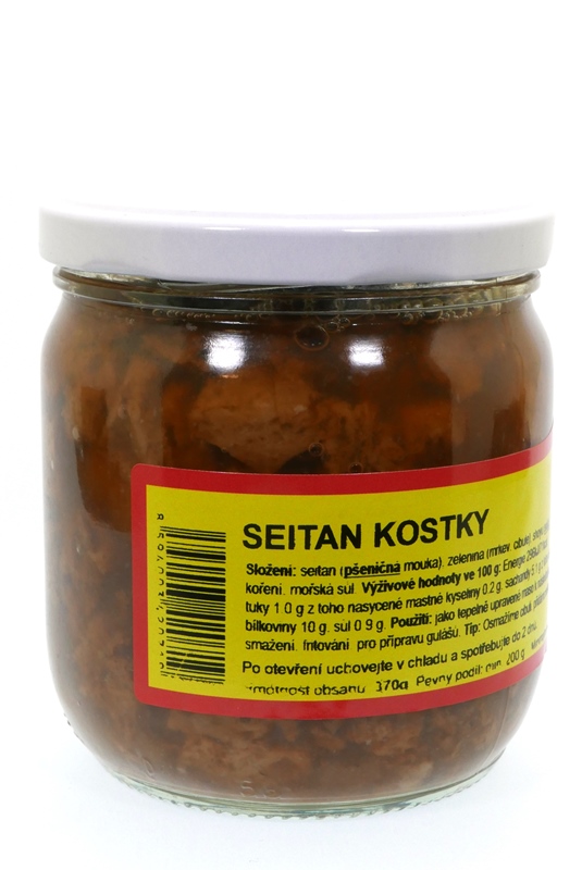 Seitan kostky 370g/200g sklo