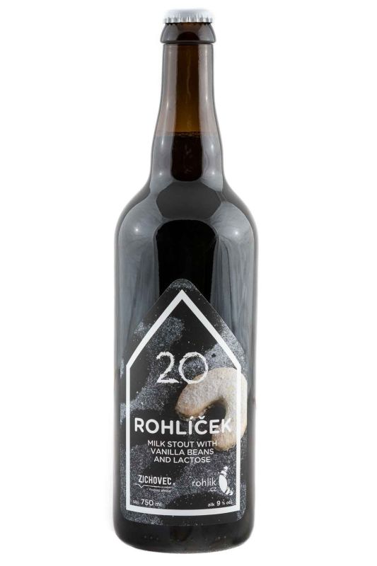 Rohlíček Milk Stout s vanilkou 20° sklo 0,75l